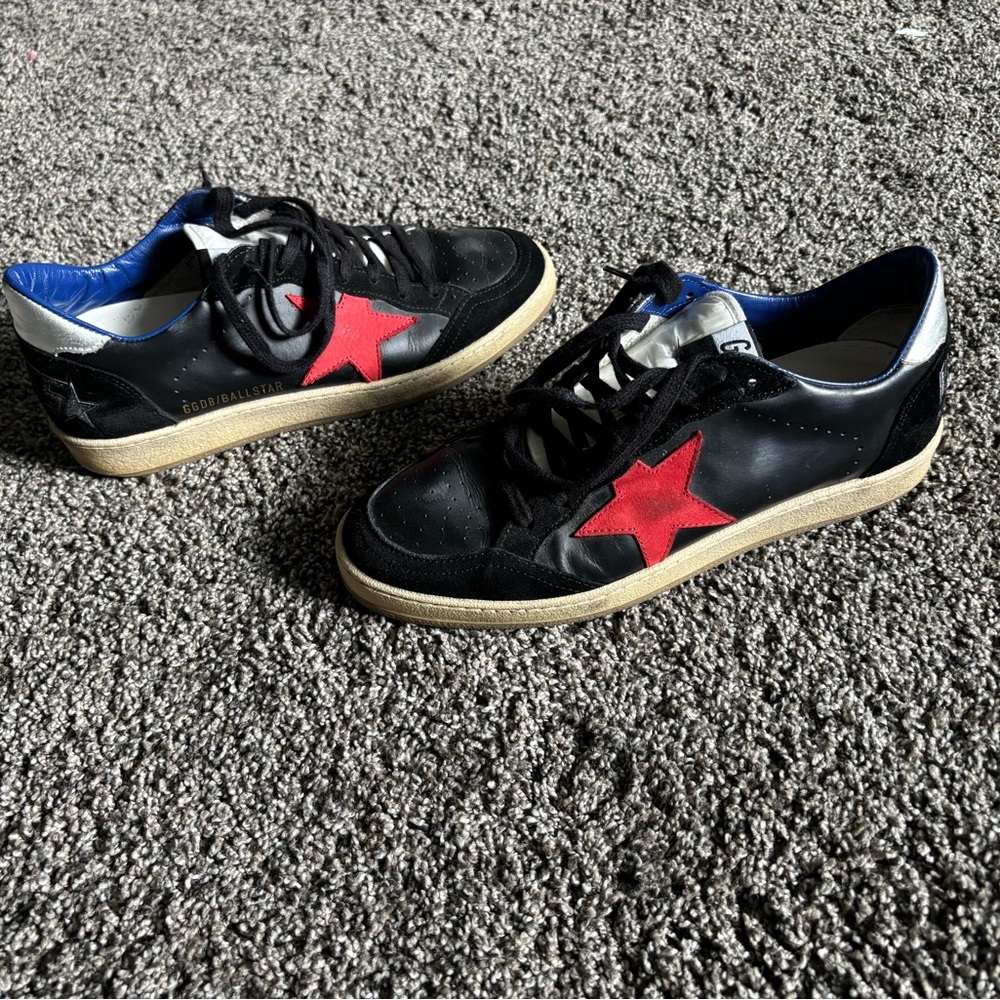 Golden Goose Black and Red Star Sneakers